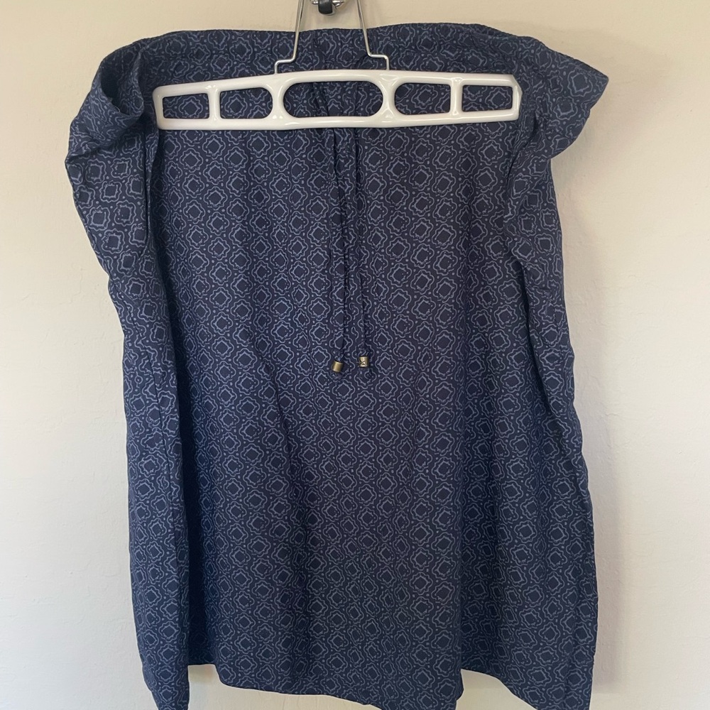 Eddie Bauer Dark Blue Geometric Skirt